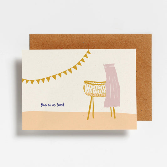 WENSKAART - BORN TO BE LOVED LILAC