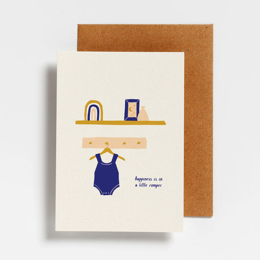 WENSKAART - HAPPINESS IS IN A LITTLE ROMPER