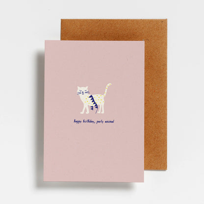 WENSKAART - HAPPY BIRTHDAY PARTY ANIMAL CAT