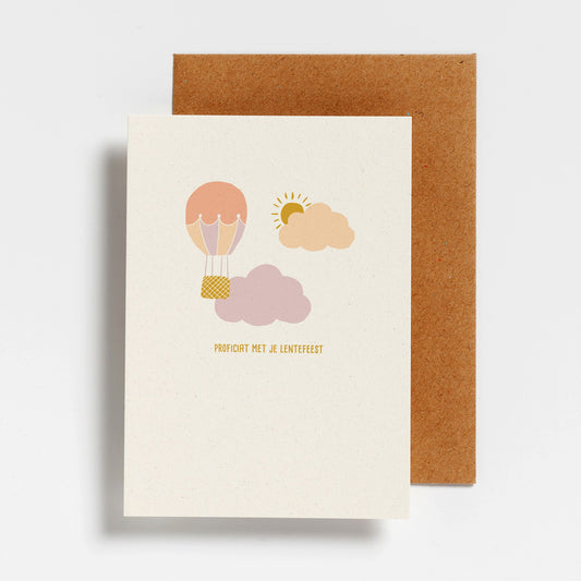 WENSKAART - PROFICIAT MET JE LENTEFEEST LUCHTBALLON