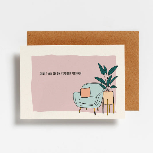 WENSKAART - GENIET VAN EEN DIK VERDIEND PENSIOEN