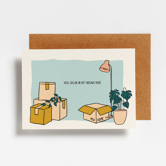 WENSKAART - VEEL GELUK IN HET NIEUWE HUIS