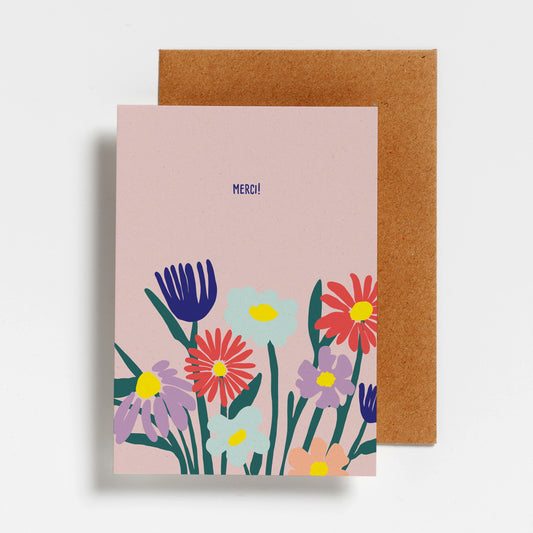 WENSKAART - MERCI! FLOWER FIELD