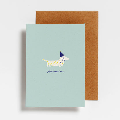 CARTE DE VŒUX - JOYEUX ANNIVERSAIRE CHIEN